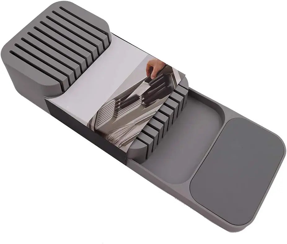 Knife Organizer Kitchen Drawer Cutlery Storage Tray Knife Holder Tableware Organizer Container For Knives Block Rack