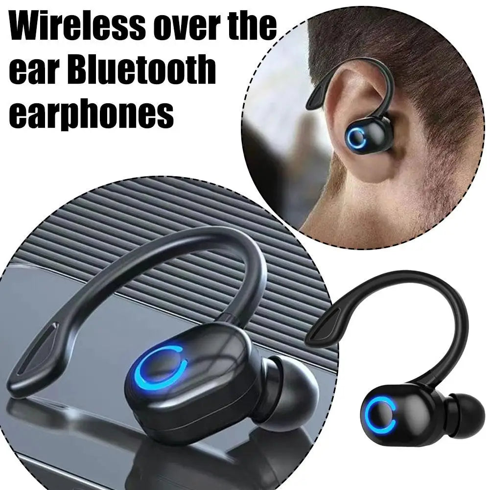 Bluetooth 5.2 Wireless Headset Single Ear-Hook Earplugs Ultra Long Battery Life Business Earphone Mobile Phone Headphone Earbuds