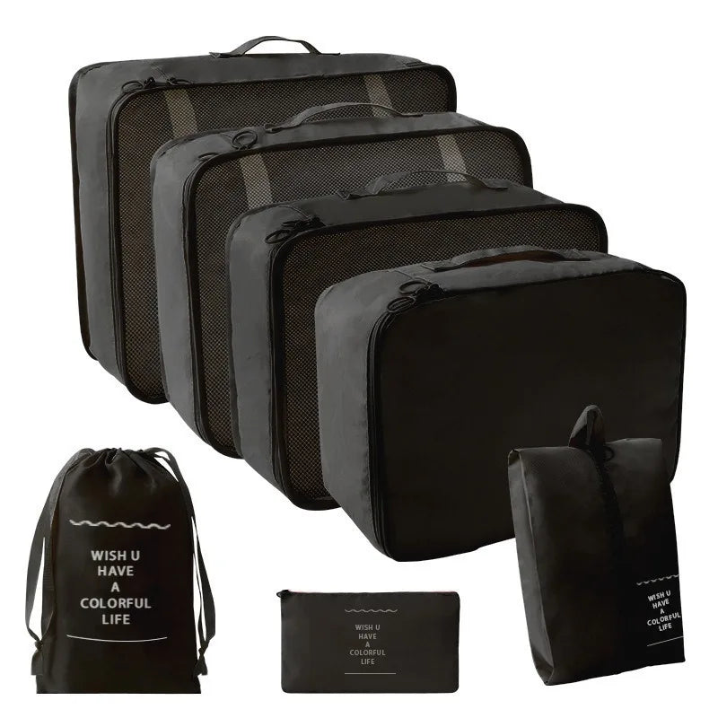 7 PCS Travel Storage Bags Set Suitcase Organizer Luggage Packing Set Cube Bag Portable Waterproof Travel Clothes Shoe Tidy Pouch