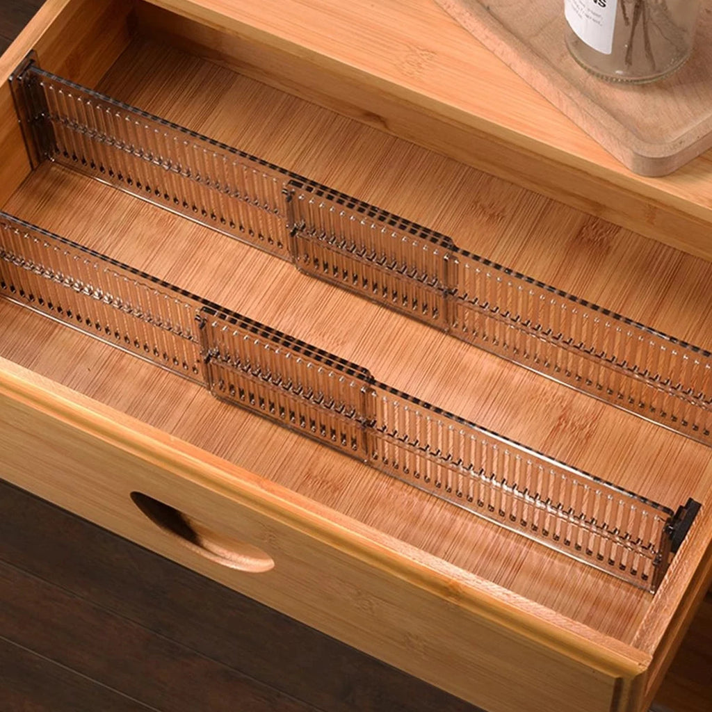 2/4Pcs Adjustable Drawer Organizer Clear Expandable Organizer Household Storage Cabinet Combination DIY Separator for Clothes