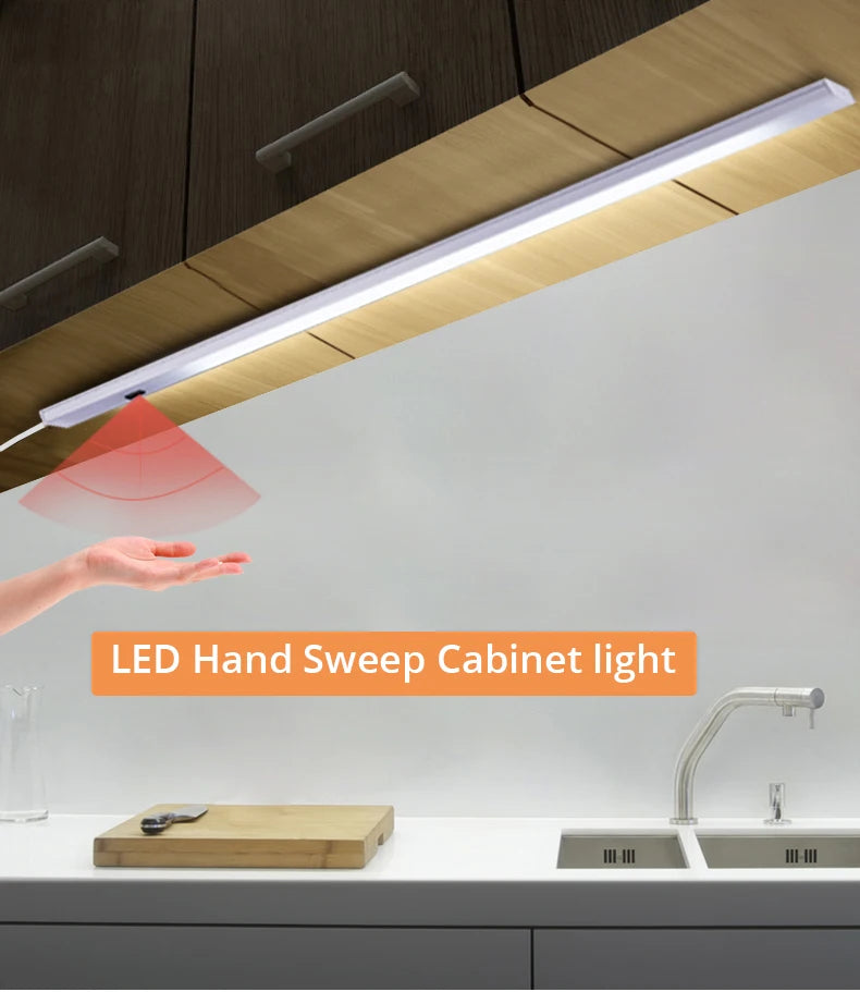 USB LED Lights Room Decoration 5V Lamp Hand Sweep Sensor Lamp Aluminum Lights Bar For Kitchen Closet Bedroom Night Lighting