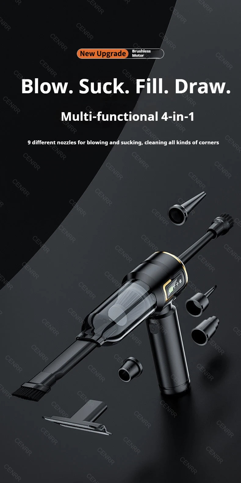 Mini Car Vacuum Cleaner Strong Scution Cordless 998000PA Powerful Wireless Car Cleaner HandHeld Portable Vacuum Cleaner for Car