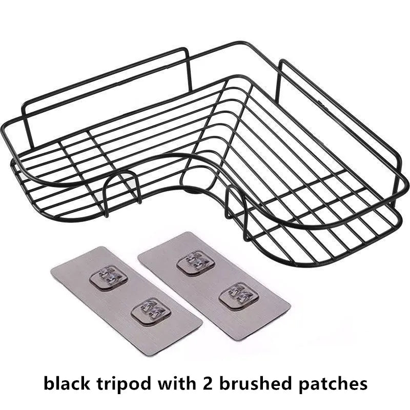 Bathroom Shelf Shampoo Storage Shelf Cosmetic Holder No Punch Metal Shelf Condiment Organizer Corner Shelf Bathroom Accessories