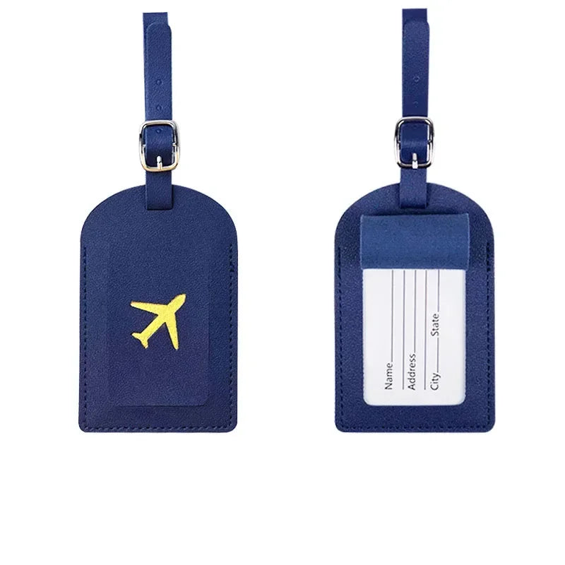 Luggage Tag Women Men PU Leather Travel Suitcases Identifier Label Baggage Boarding Bag Tags Name ID Address Holder Accessories