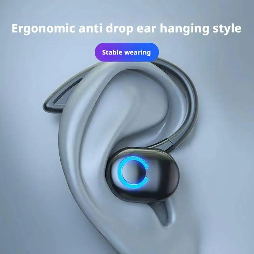 Bluetooth 5.2 Wireless Headset Single Ear-Hook Earplugs Ultra Long Battery Life Business Earphone Mobile Phone Headphone Earbuds