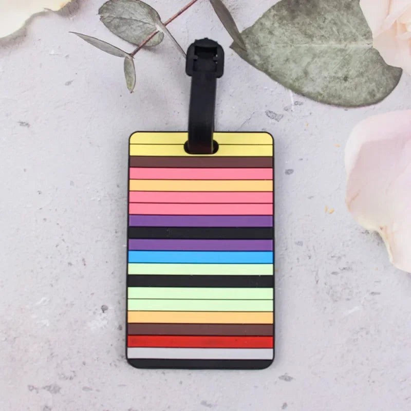 1PCS Geometric Soft Silicone Luggage Tags Suitcase ID Addres Name Holder Baggage Tag Label Travel Accessories Luggage Tags