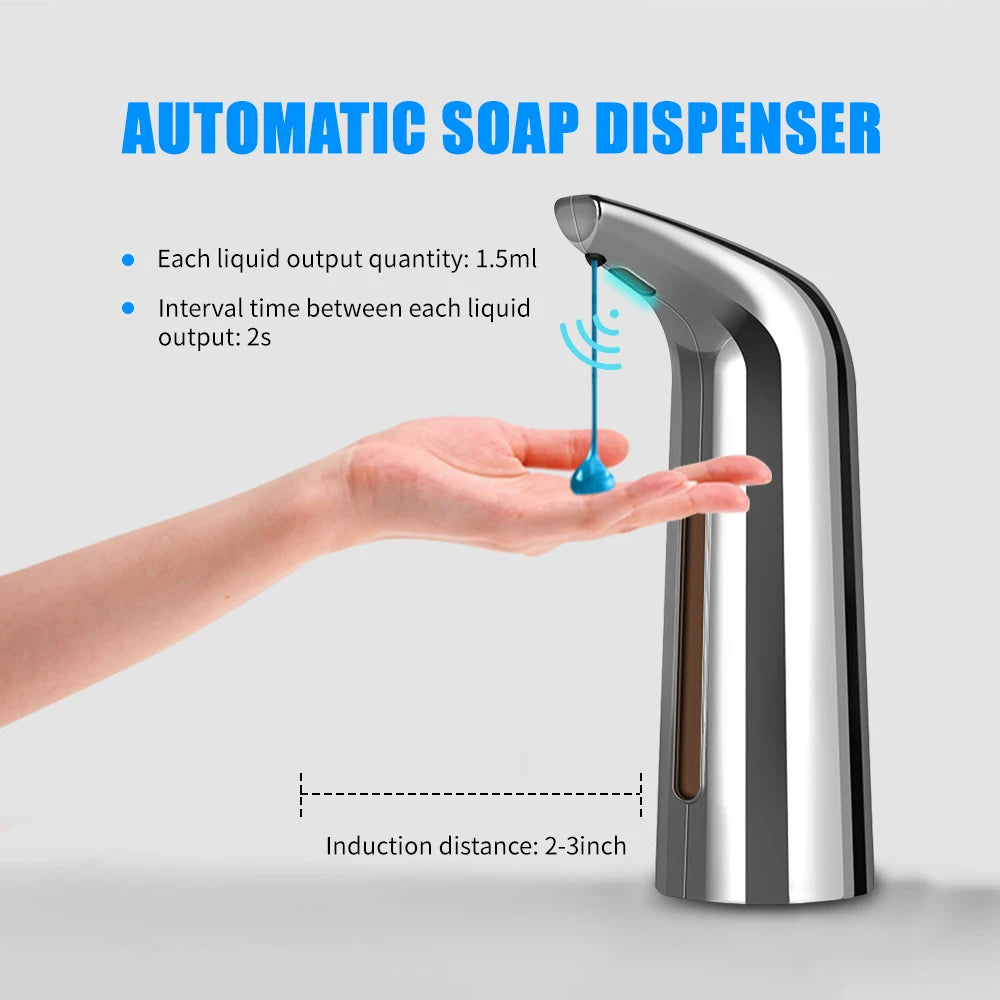 400mL Automatic Soap Dispenser Infrared Hand-free Touchless Soap Dispenser Dish Liquid Lotion Gel Shampoo Chamber Auto Hand Soap