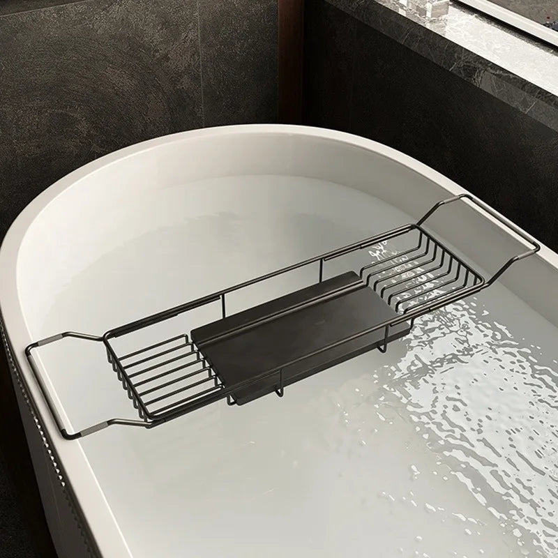 Bathtub shelf retractable multi-function, bathroom bath shelf, stainless steel mobile phone non-slip storage bracket