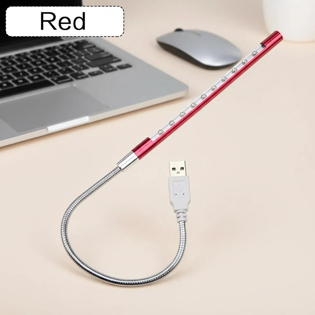 USB LED Reading Light Flexible Book Light 10 LED Mini Lamp for Laptop Notebook PC Computer Study Desk Bedroom Night Light