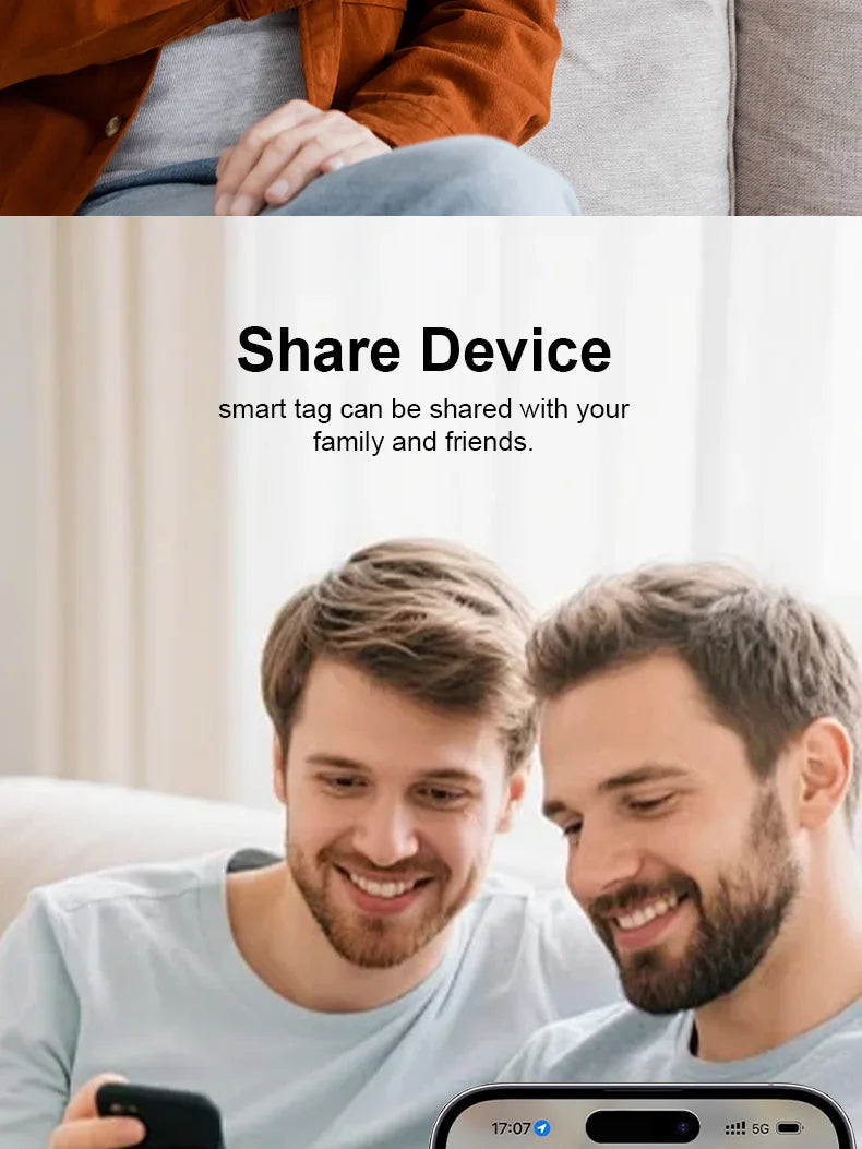 Smart Tag Bluetooth GPS Tracker For iOS Find My App Anti-Lost Security Locator Sound Locate Alarm Reminder Key Finder