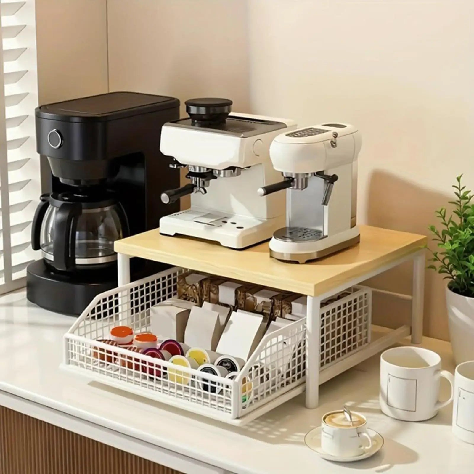 Kitchen Shelf 2-Tier Vertical Organizer Rack Household Organizer Shelves for Pantry Kitchen Bathroom Garage Shower Bar Apartment