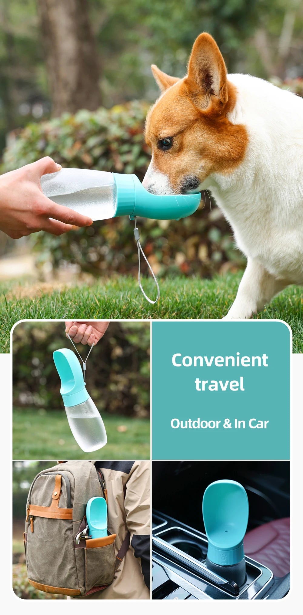 Portable Pet Water Bottle for Small Large Dogs High Capacity Dog Drink Bowl Outdoor Pets Water Dispenser Cup Labrador Supplies