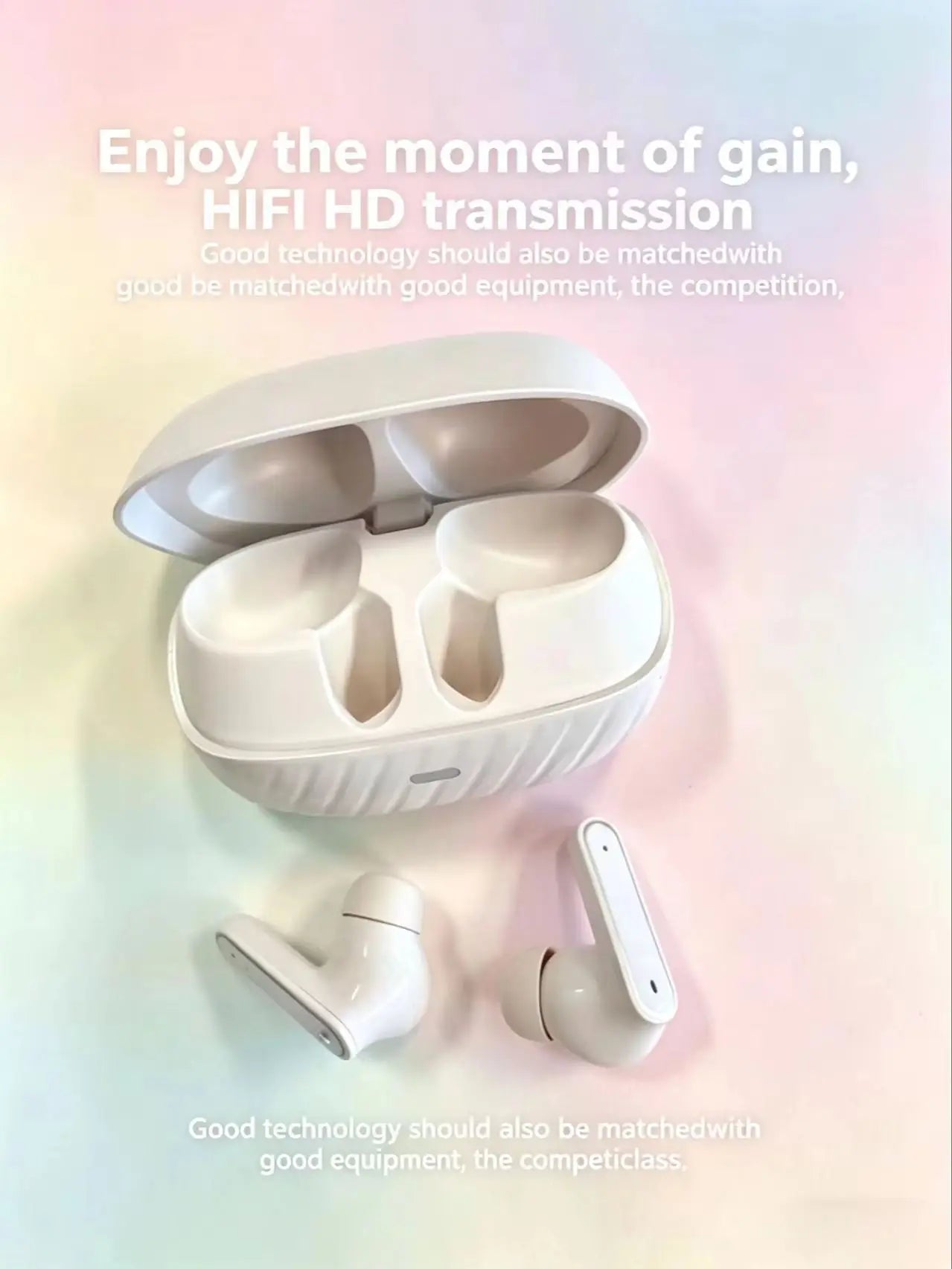  TWS Bluetooth 5.4 Earbuds ANC HiFi Stereo, 3-4h Single/8-10h Total, Ultra Light Comfort Fit