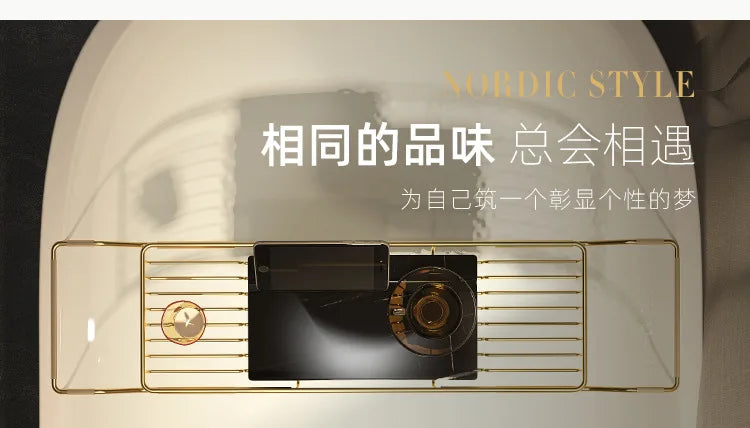 Bathtub shelf retractable multi-function, bathroom bath shelf, stainless steel mobile phone non-slip storage bracket