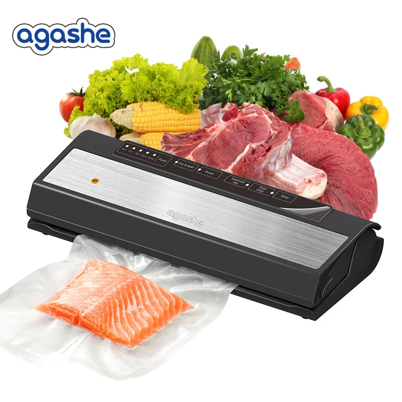 Vacuum Sealer with 10 bags, Home Kitchen Food Preservation, Automatic Sealing and Packaging Machine, Suitable for 28cm wide bag