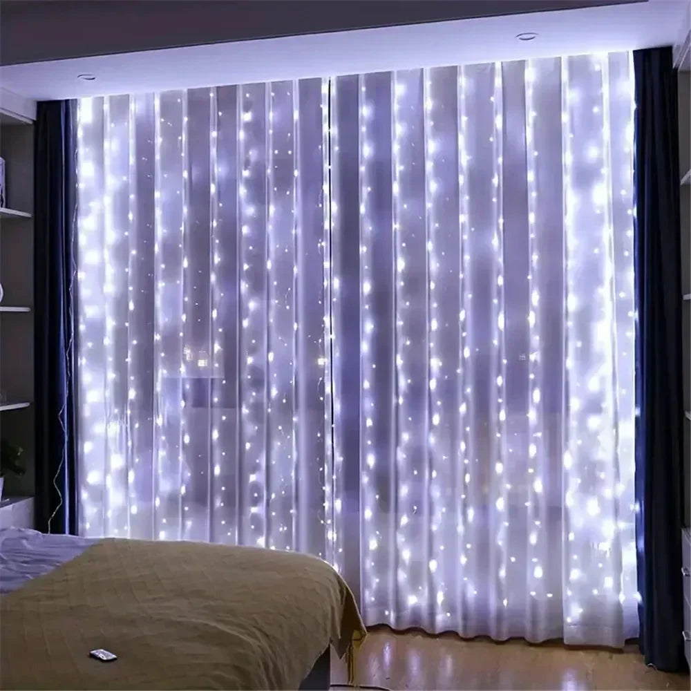 USB String Lights Holiday Wedding Light Garland Lights for Bedroom Remote Control Curtain LED Christmas Decor 100/200/300/600LED