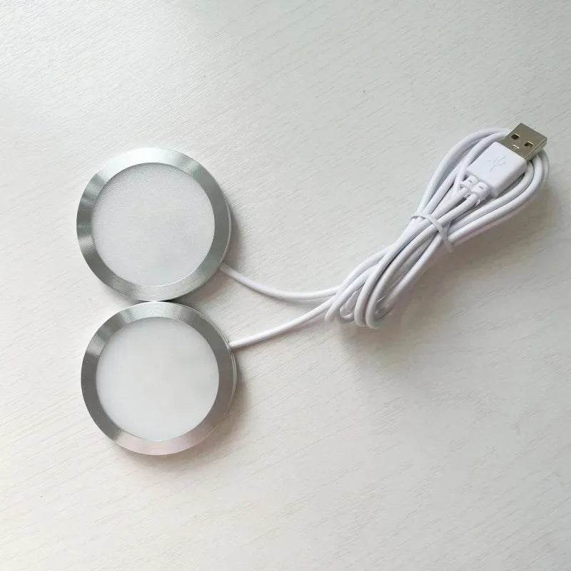 USB Led Spotlight 3W DC5V RGB With Remote Jewelry Cabinet Showcase Counter Lamp Ceiling  USB plug 2 in One Mini Spot Light