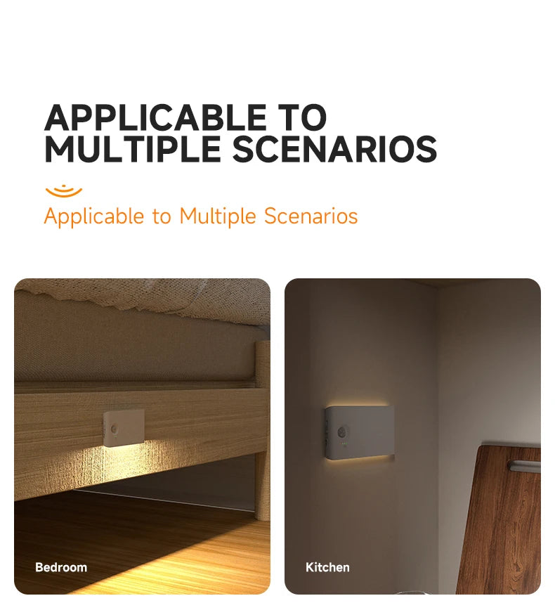 LED Motion Sensor Night Light Dimmable Rechargeable Ambient Light with Magnetic Suction, for Cabinet/Living Room/Hallway/Stair