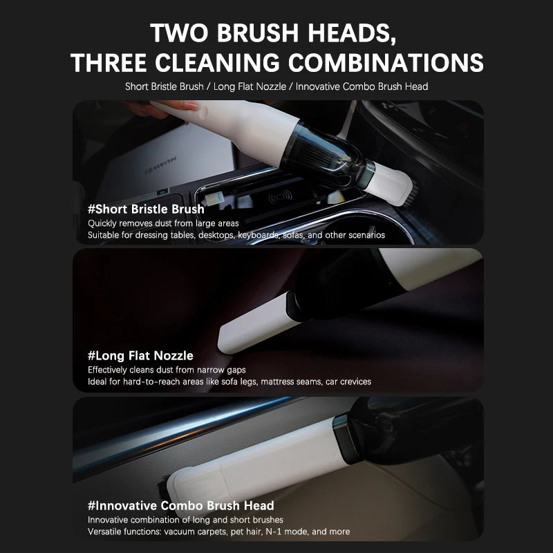 Mini Wireless Car Cleaning Car Vacuum Cleaner Rechargeable Powerful Suction Handheld Vacuum Powerful Cleaner Ultra-Compact