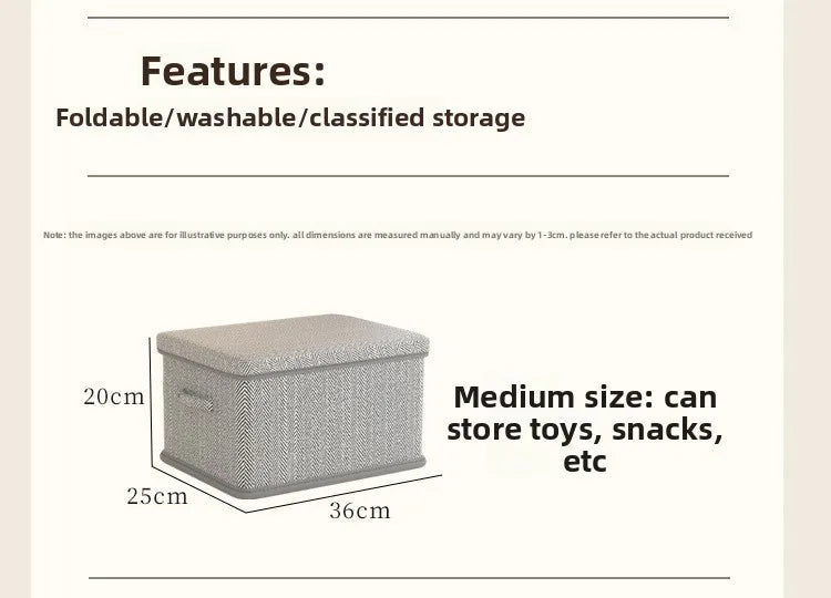 Clothes Storage Box Household Large-capacity Wardrobe Snacks Toys Layered Finishing Artifact Folding Storage Box Basket with Lid
