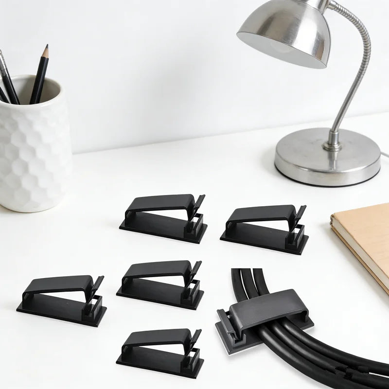 10 PCS Cable Fixing Clip Cable Wire Sorting Buckle Chassis Organizer 19*47 Black and White Organizer