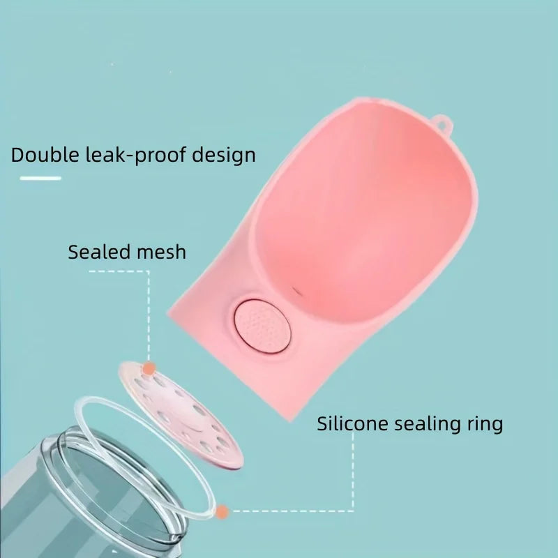 Portable Pet Water Bottle Dispenser 350ml/500ml - Leakproof Outdoors Travel Drink Cup with Dispenser for Dogs, Cats, and Rabbits