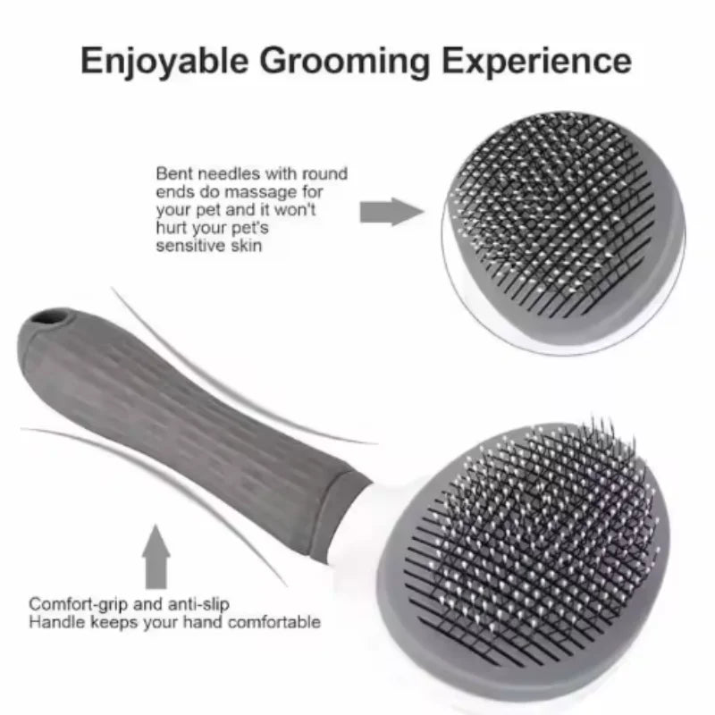 Pet Hair Remover Comb One Click Self Cleaning Brush for Dogs Cats Grooming Tool Effectively Remove Loose Floating Fur Shedding