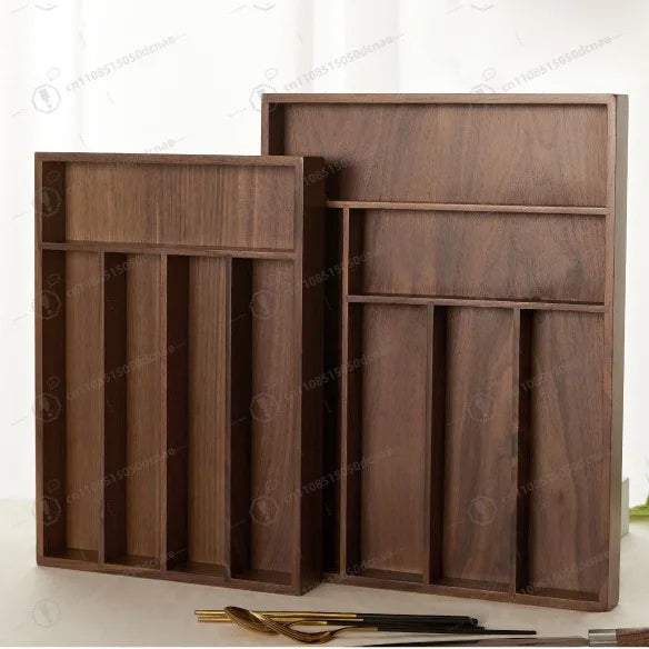 Large Storage Box Drawer Cutlery Food Jewelry Box Wooden Kitchen Cutlery Storage Box