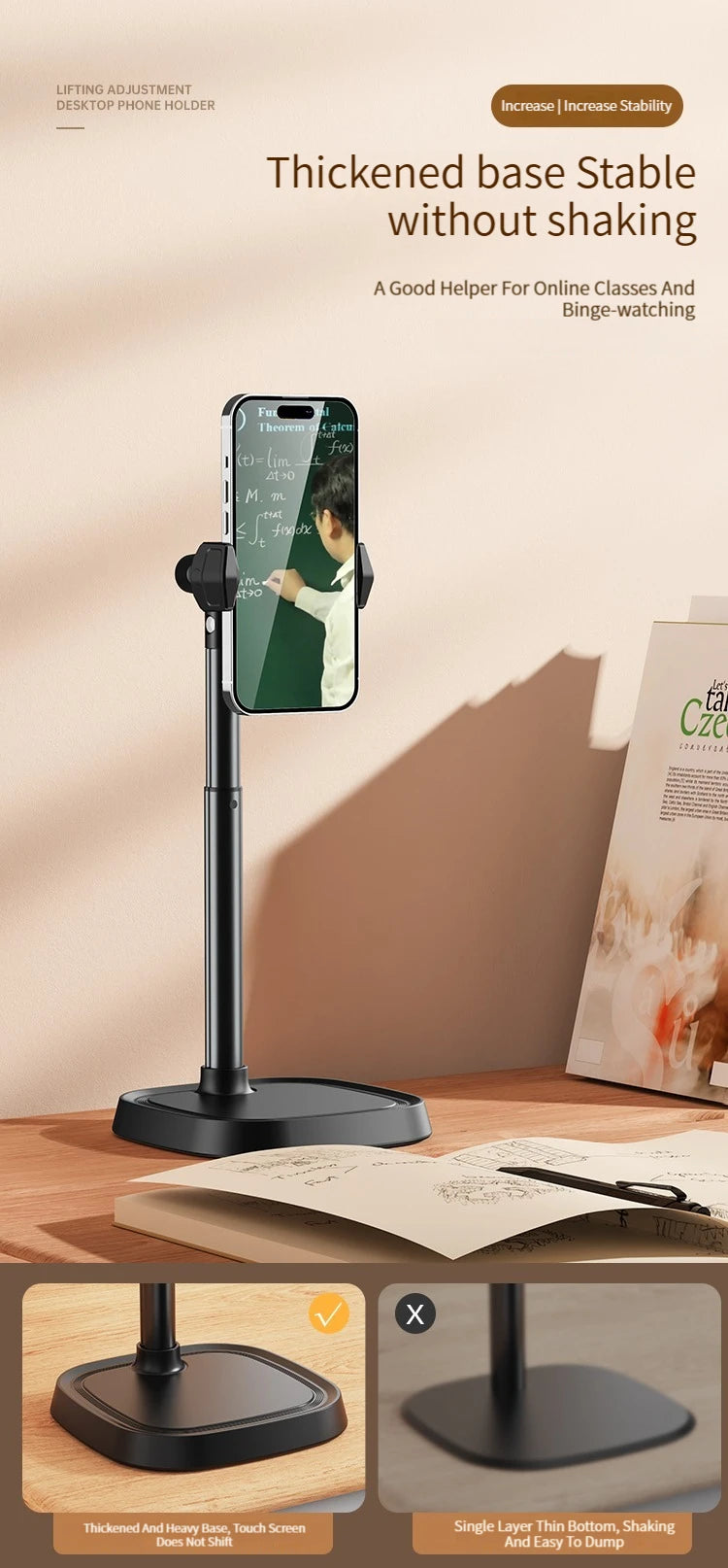 Adjustable Retractable Phone Stand For iPhone Xiaomi Huawei Redmi Live Broadcast Cell Phone Support Desk Stand Phone Accessories
