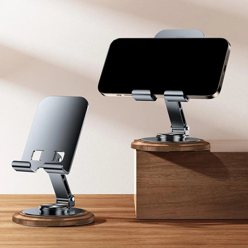 360° Rotatable Walnut Wood Phone Stand- Stylish & Versatile Desk Accessory Mobile Phone Holders & Stands