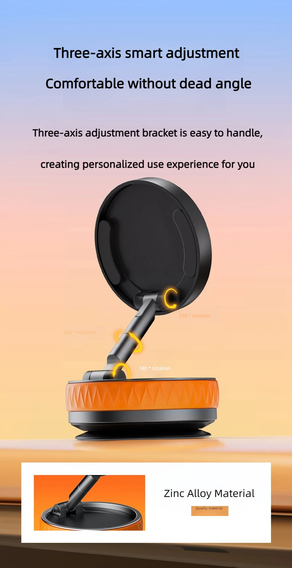 Car Magsafe Phone Holder,360° Adjustable Car Phone Mount,for iPhone and All smartphones,Suitable for your Car/Gym/Mirror/Desktop