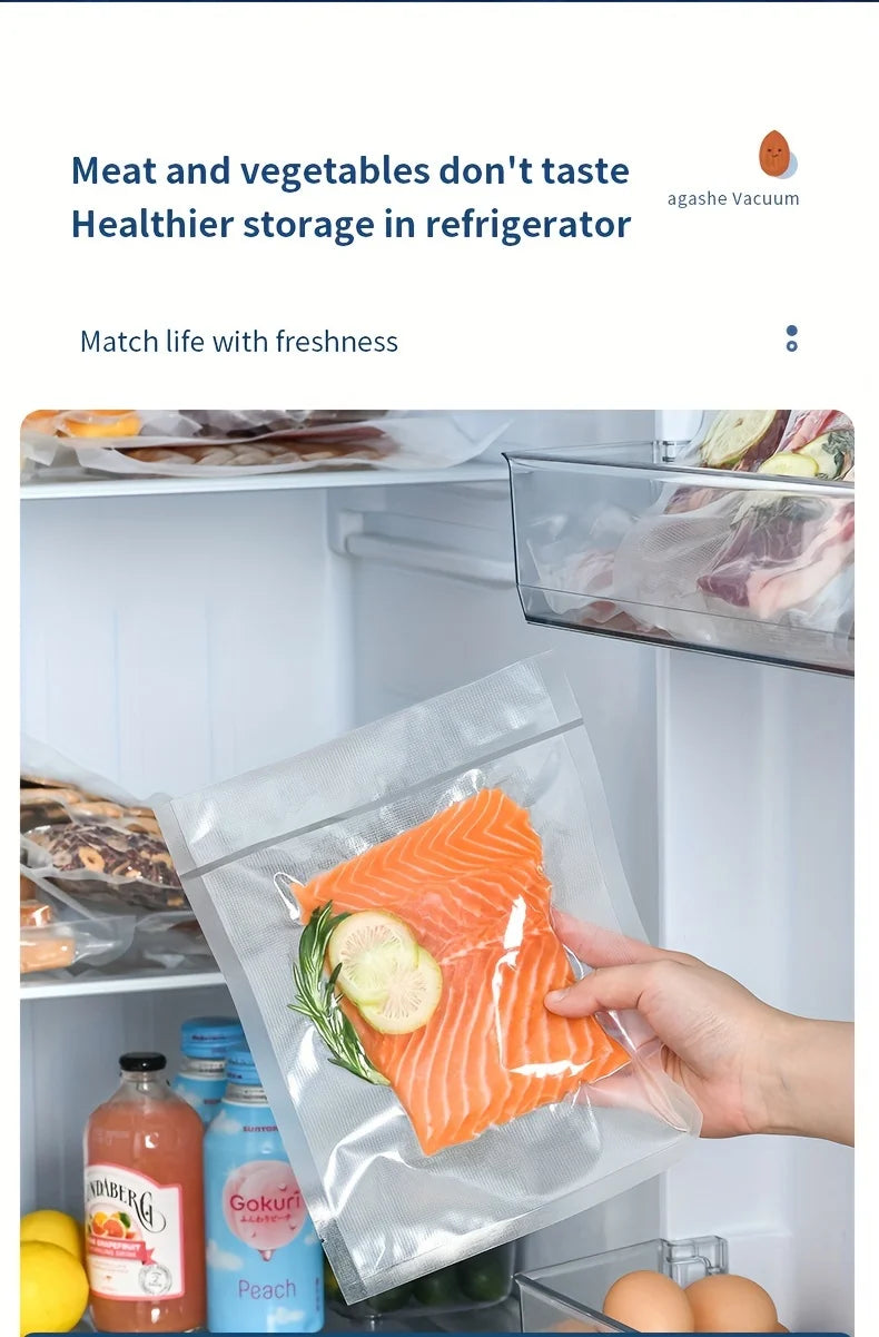 Vacuum Sealer with 10 bags, Home Kitchen Food Preservation, Automatic Sealing and Packaging Machine, Suitable for 28cm wide bag