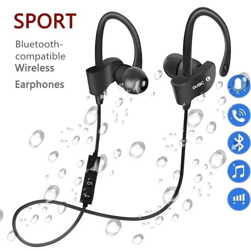 Bluetooth 4.1 Wireless Earphones Sports Music Headset Ear-Hook Waterproof Earbuds Neckband Headphone With Mic For iPhone Xiaomi