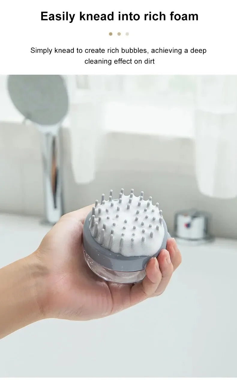 Dog Shower Brush Pet Dog Grooming Massage Bath Cleaning Brush with Shampoo Dispenser for Long Hair Dogs and Cats Shower