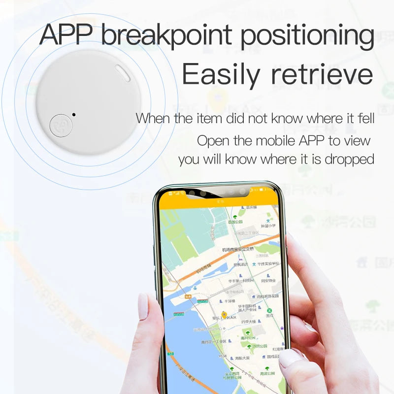Mini Bluetooth Tracker Smart Anti-Lost with GPS Location Two-Way Alarm APP Control Portable Locator for Keys Wallet Pets Kids