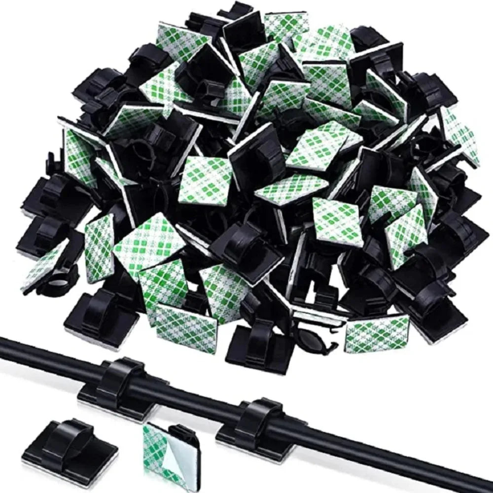 Cable Organizer Clips 30-90pcs Cord Holder Desktop Wire Manager USB Charging Data Line Bobbin Winder Cable Management