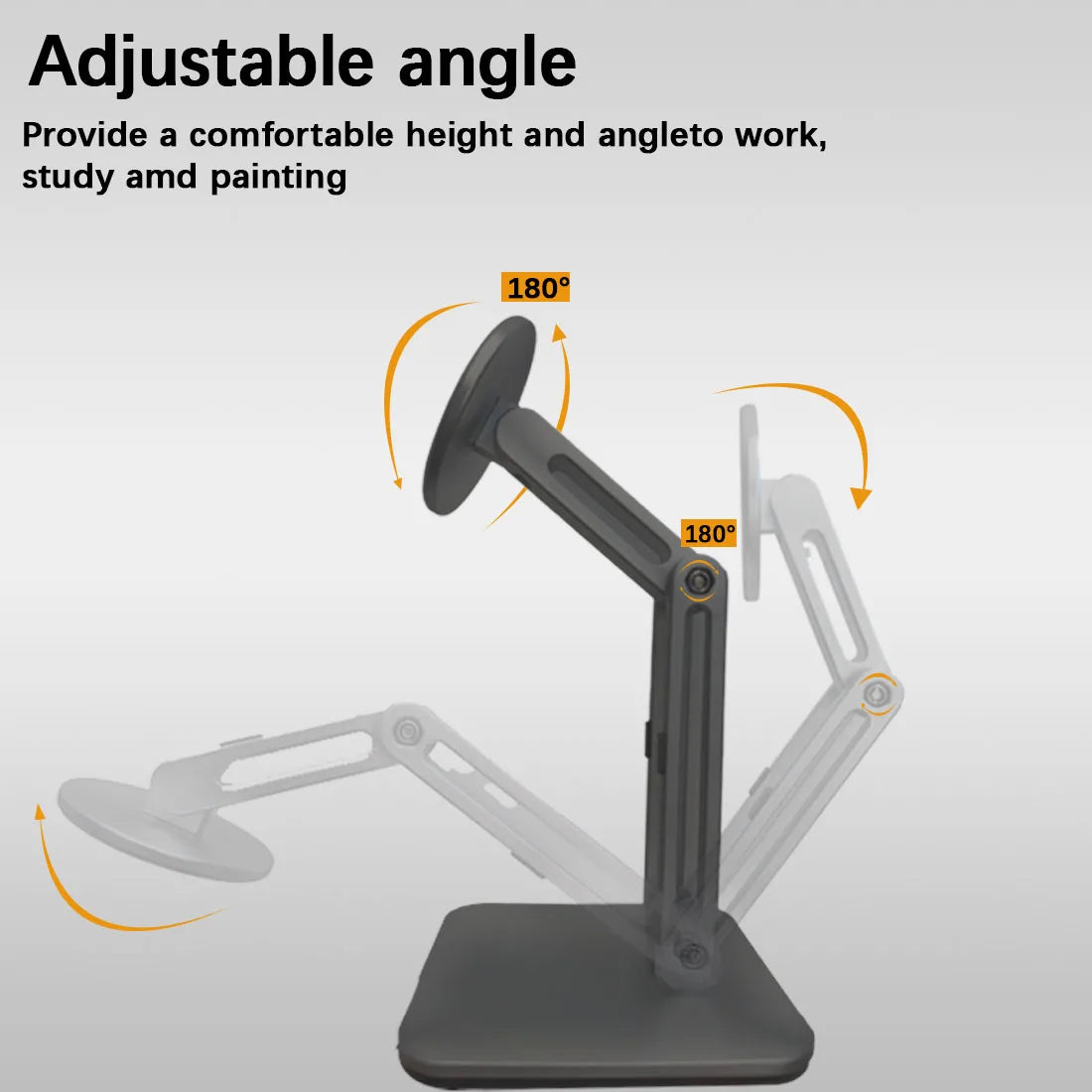 Magnetic Phone Stand for Desk, Heightened & Adjustable & Foldable Metal Magnetic Phone Holder Stand for Desk/Office/Home, Compat
