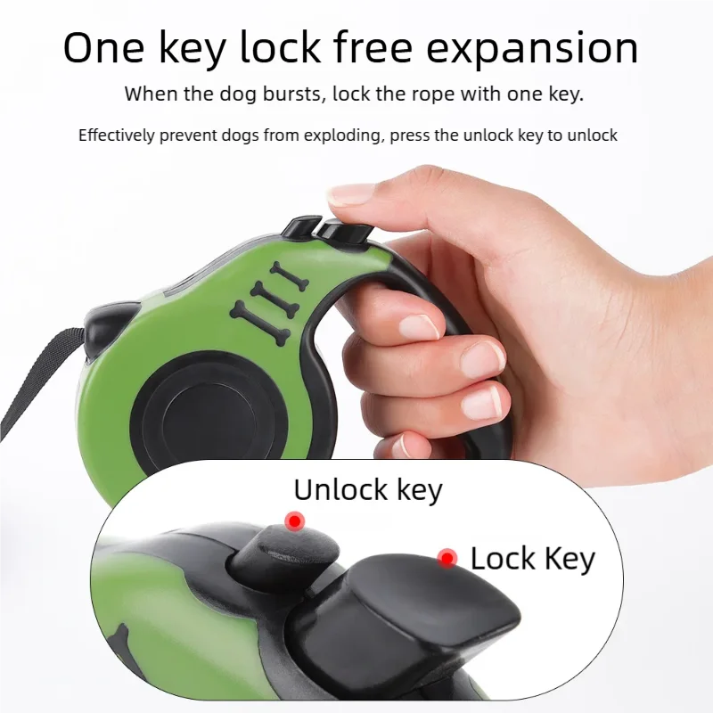 Automatic Retractable Dog Leash 3m/5m Nylon Lead for Small Dogs Durable Puppy Traction Rope for Outdoor Travel Walking Hiking
