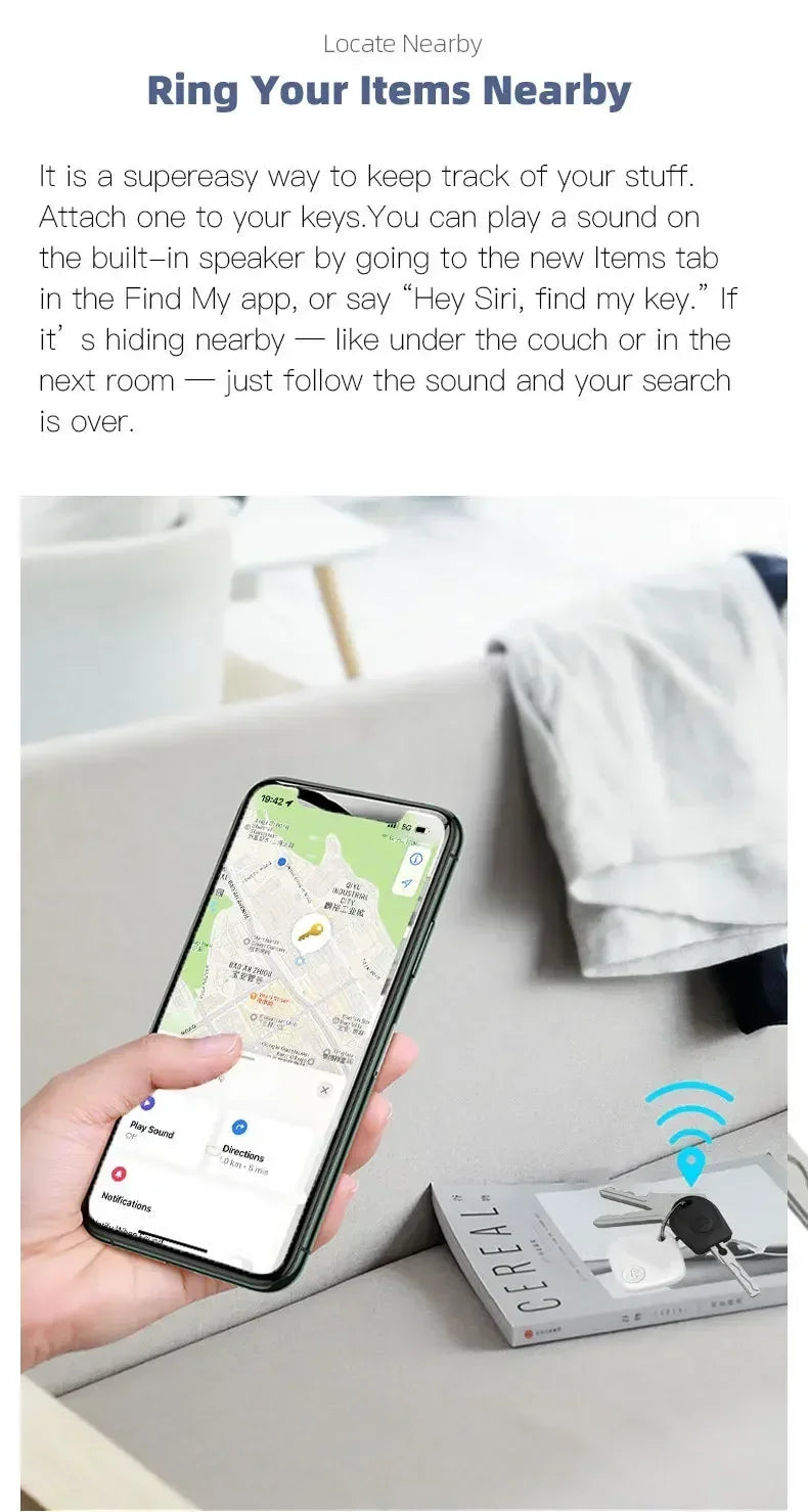 Bluetooth Tracking Device iOS Find My APP Smart Tag GPS Tracker Locator Anti-Lost Alarm Reminder Car Key Dog Pet Kid Finder