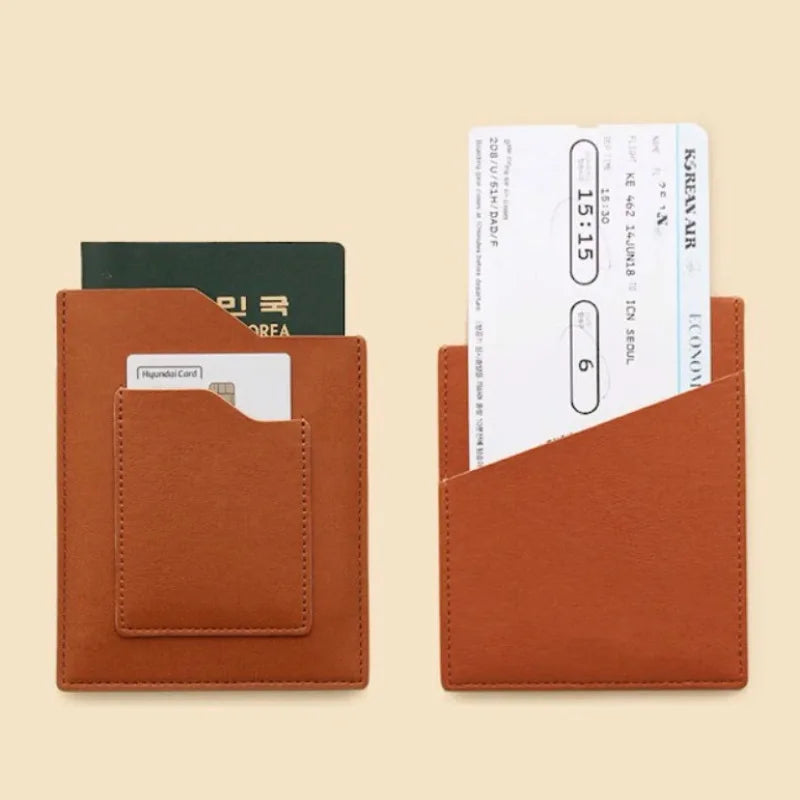 PU passport holder, travel document card holder, air ticket, train ticket storage holder, portable document holder, card holder