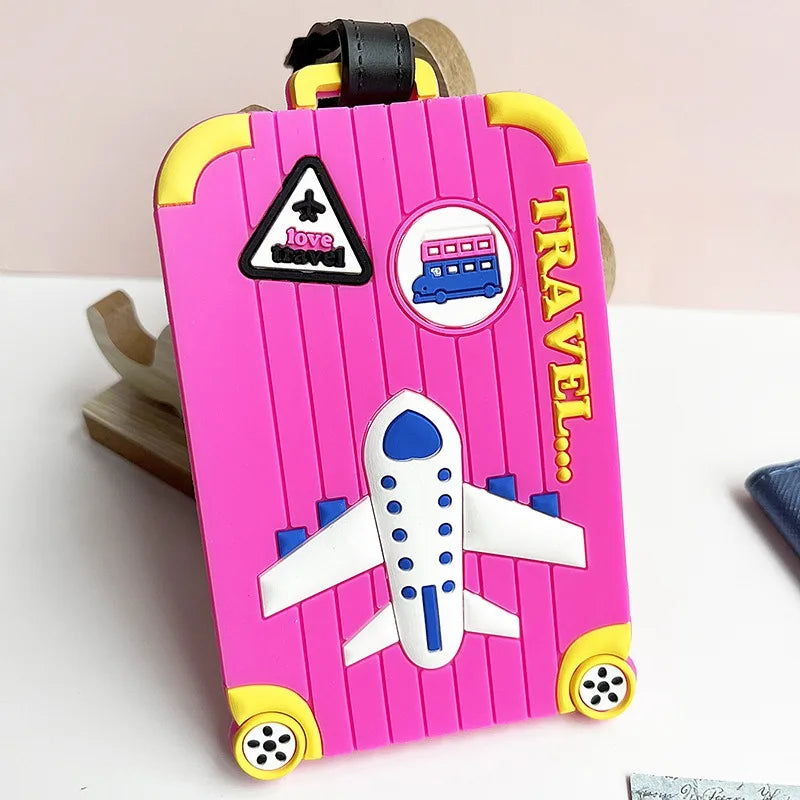 1pc Name ID Card Silicone Travel Luggage Tags Suitcase Travel Accessories Quickly Discover Luggage Tags Name Baggage Information