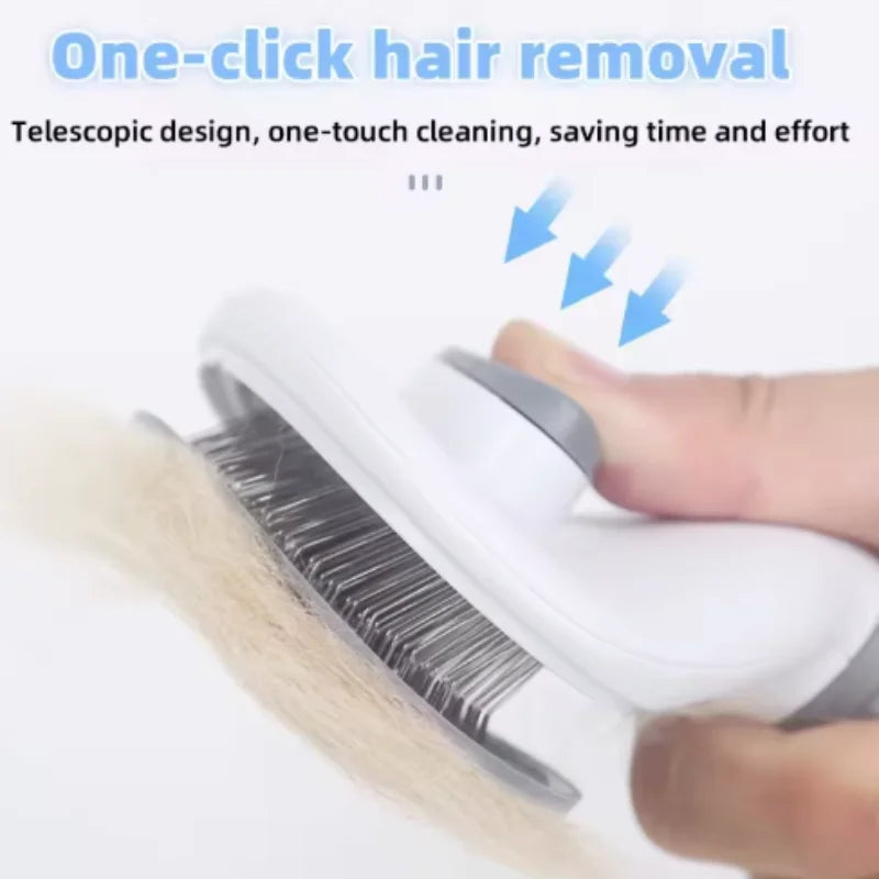 Pet Hair Remover Comb One Click Self Cleaning Brush for Dogs Cats Grooming Tool Effectively Remove Loose Floating Fur Shedding