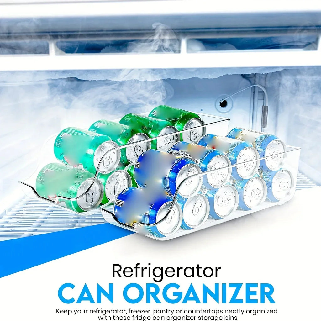 Kitchen Refrigerator Organizer Soda Can Dispenser Fridge Freezer Storage Dispenser Automatic Rolling Pantry Organizer