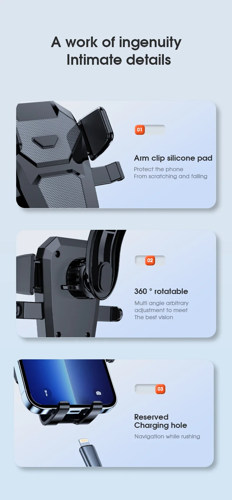 Car Phone Holder Universal  Stand Suction Cup Mount Foldable Adjustable for Cell Phone Mobile Support