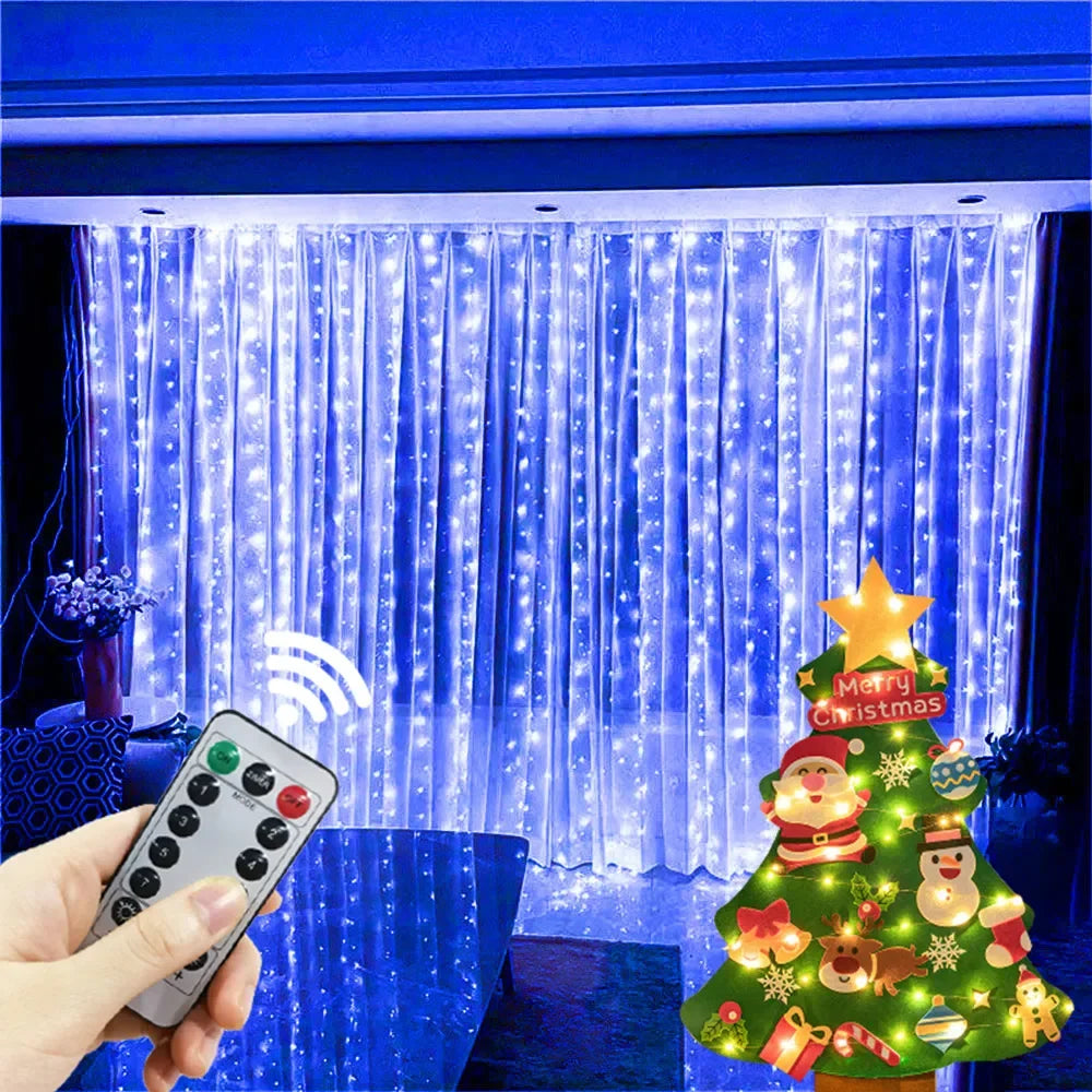 USB String Lights Holiday Wedding Light Garland Lights for Bedroom Remote Control Curtain LED Christmas Decor 100/200/300/600LED