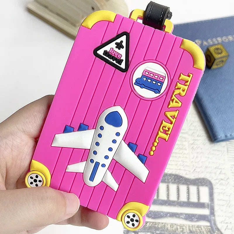 1pc Name ID Card Silicone Travel Luggage Tags Suitcase Travel Accessories Quickly Discover Luggage Tags Name Baggage Information