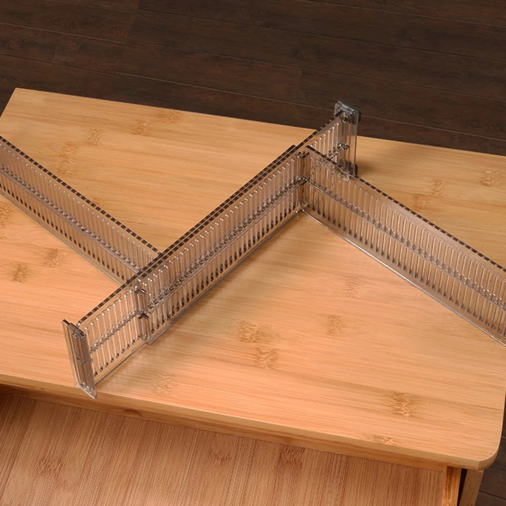 2/4Pcs Adjustable Drawer Organizer Clear Expandable Organizer Household Storage Cabinet Combination DIY Separator for Clothes