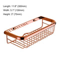 Polished Rose Gold Brass Wall Mounted Bathroom Shower Shelf Storage Basket Bathroom Accessory mzh124