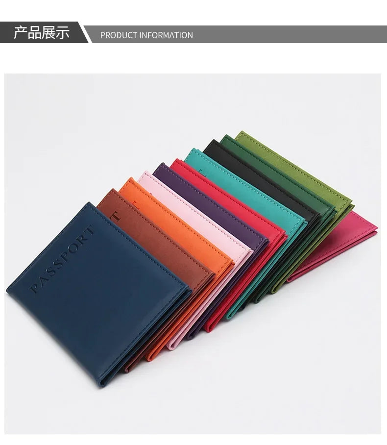 High Quality English PU Leather Passport Covers Document Cover Travel Passport Holder ID Card Passport Holder Travel Acceessory