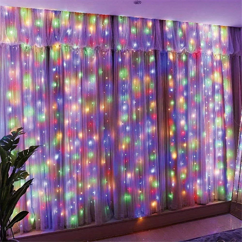 USB String Lights Holiday Wedding Light Garland Lights for Bedroom Remote Control Curtain LED Christmas Decor 100/200/300/600LED